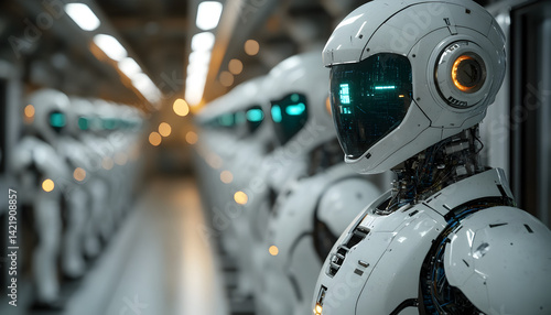 White Robots in a Factory Setting