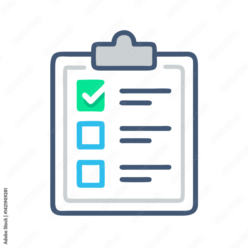 Clipboard with Checklist Icon Representing Task Management and To-Do Organization Clipboard with Checklist Icon Representing Task Management and To-Do Organization