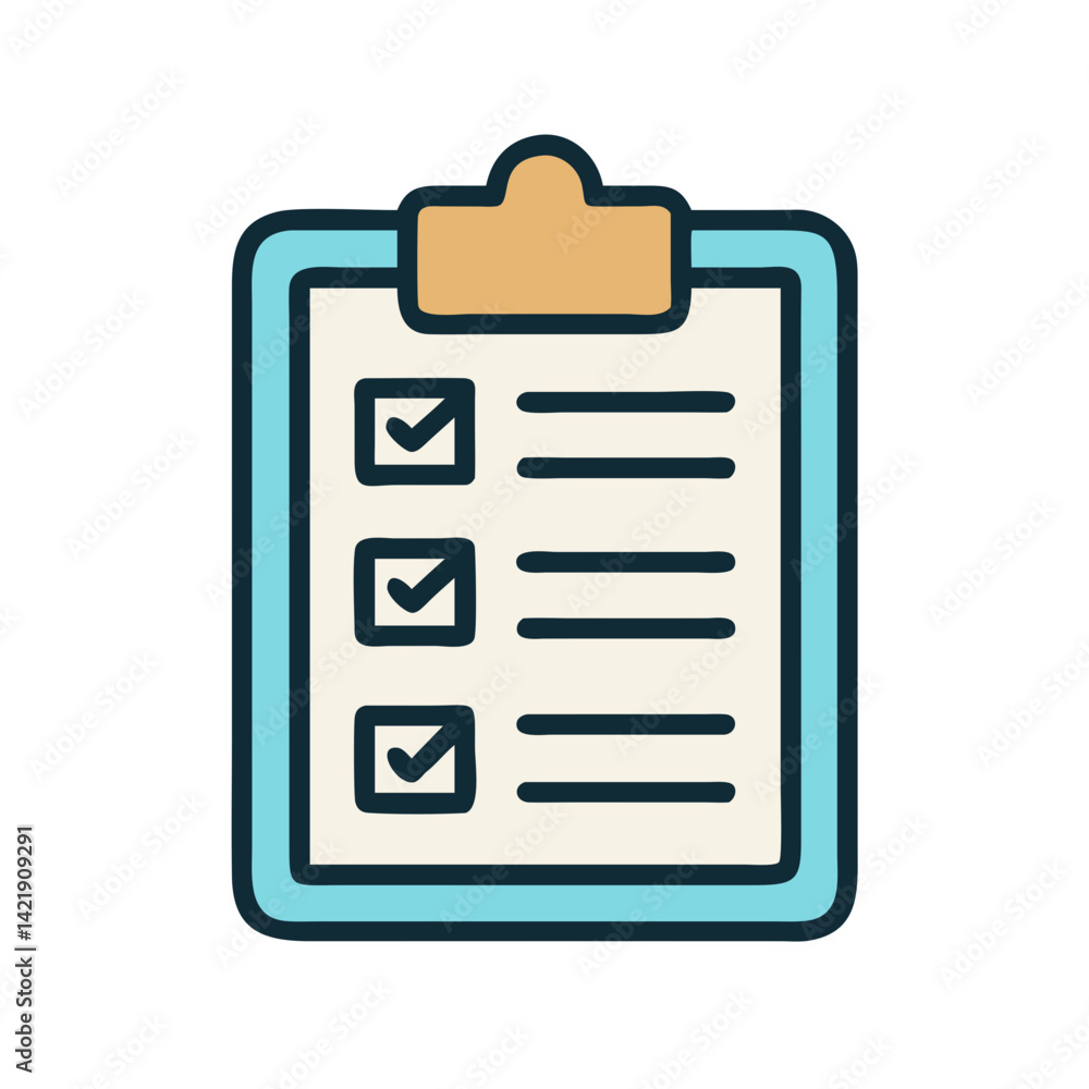 Clipboard with Checklist Icon Representing Task Management and To-Do Organization Clipboard with Checklist Icon Representing Task Management and To-Do Organization
