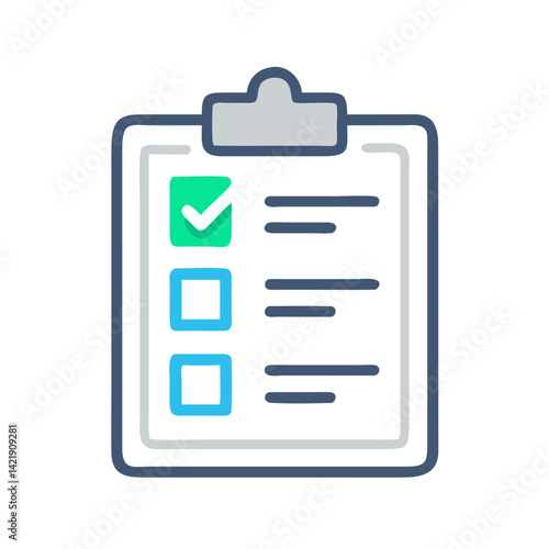 Clipboard with Checklist Icon Representing Task Management and To-Do Organization