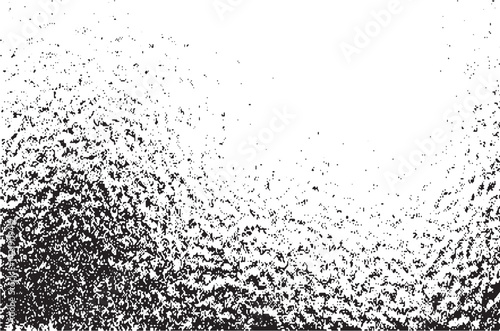 Black Spray Halftone Texture on White Background with Grunge Dust and Noise Effect
