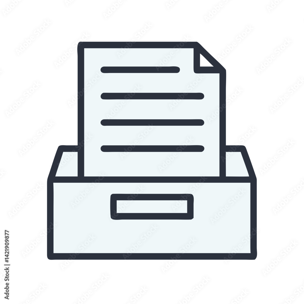 Document Drawer Icon Representing Archived Files and Organized Storage Document Drawer Icon Representing Archived Files and Organized Storage