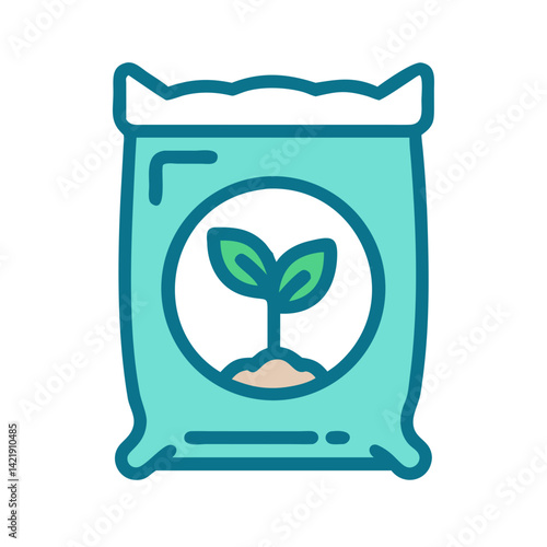 Fertilizer Bag Icon Representing Soil Nutrient Boost and Plant Growth Support