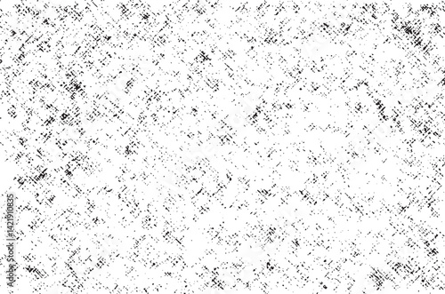 Black Spray Halftone Texture on White Background with Grunge Dust and Noise Effect