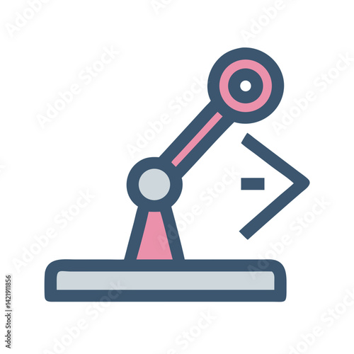 Lever System Icon Representing Mechanical Advantage and Simple Machine Principle