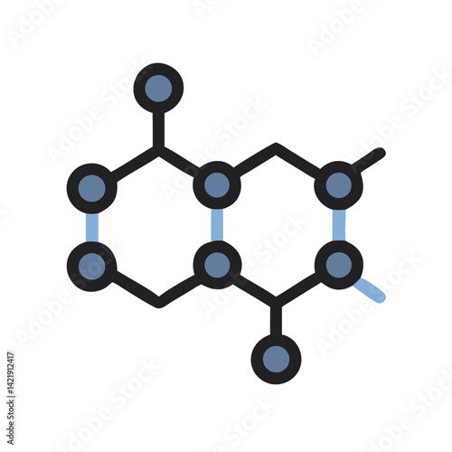 Molecule Structure Icon Representing Chemical Compound or Scientific Model