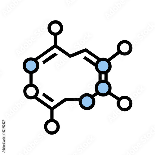 Molecule Structure Icon Representing Chemical Compound or Scientific Model
