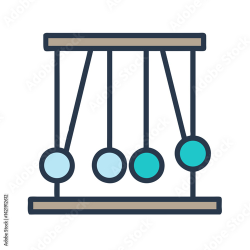 Newton's Cradle Icon Representing Conservation of Momentum and Energy
