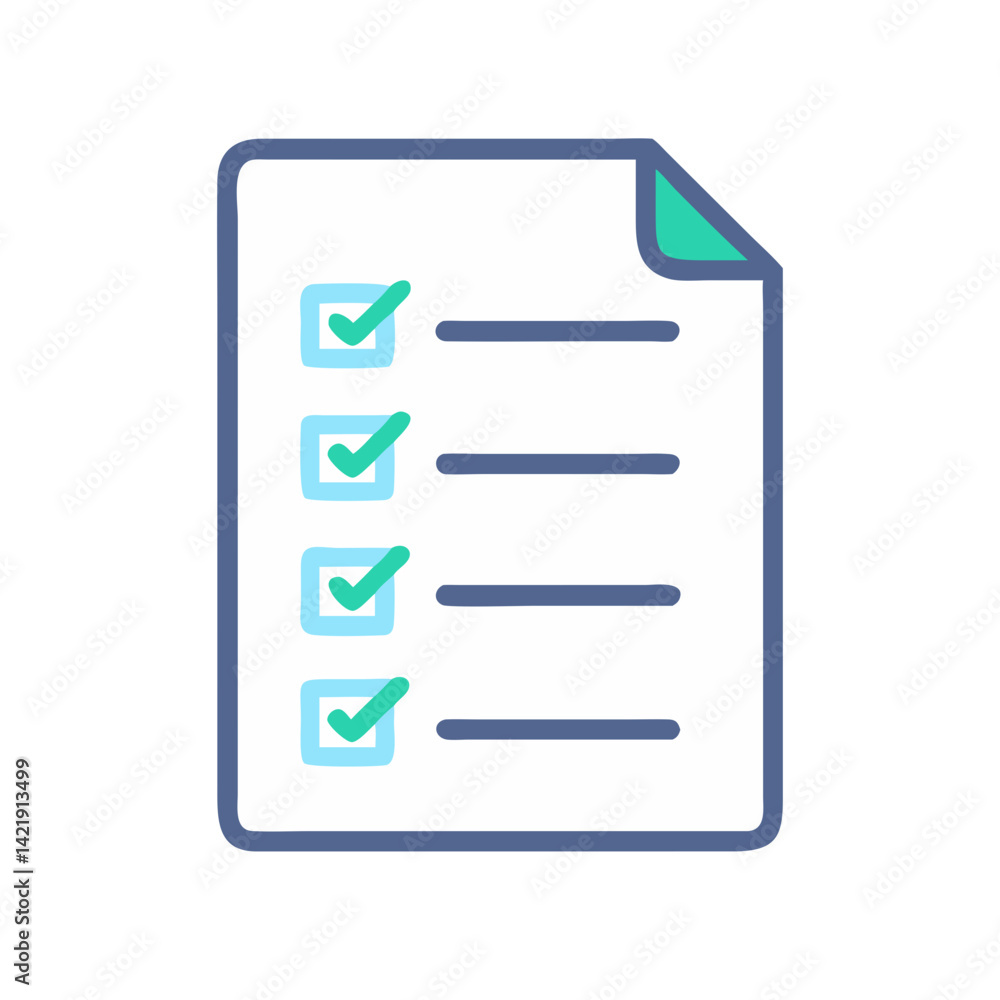 Paper Checklist Icon Representing Printable Task List and Organization Tool Paper Checklist Icon Representing Printable Task List and Organization Tool