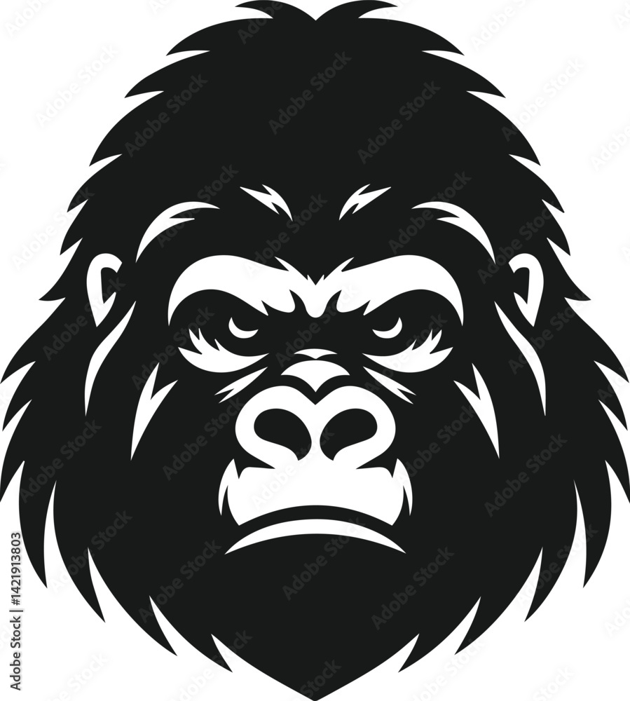 Obraz premium Angry gorilla vector silhouette