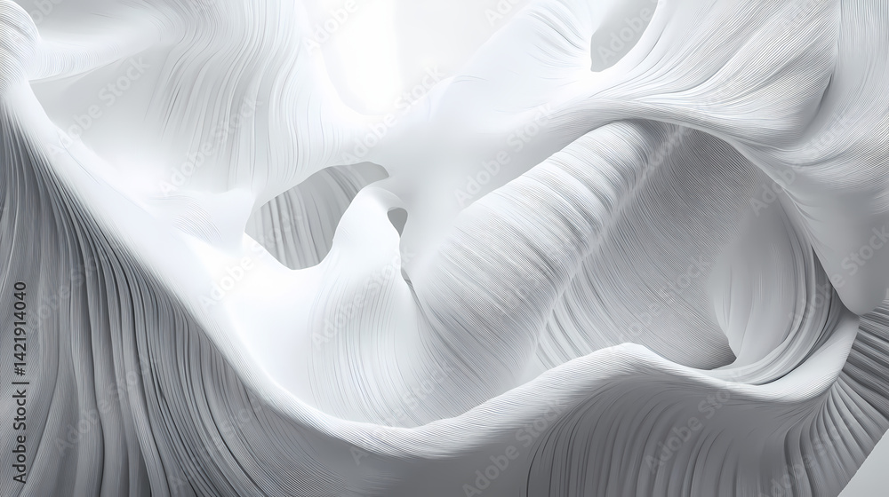 Blank white twisted fabric material mock up. Titan-Stitched Fabric. Illustration