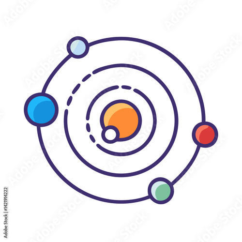 Planet Orbit Icon Representing Solar System and Celestial Movement