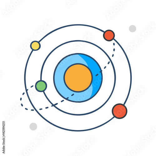 Planet Orbit Icon Representing Solar System and Celestial Movement