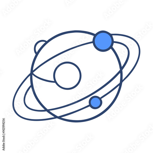Planet Orbit Icon Representing Solar System and Celestial Movement