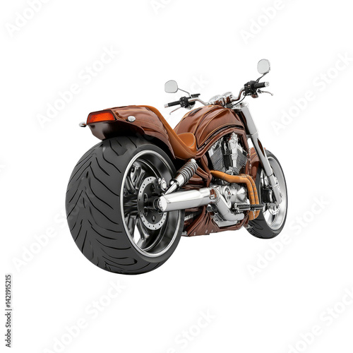 Wallpaper Mural Powerful Brown Custom Motorcycle Rear View Torontodigital.ca