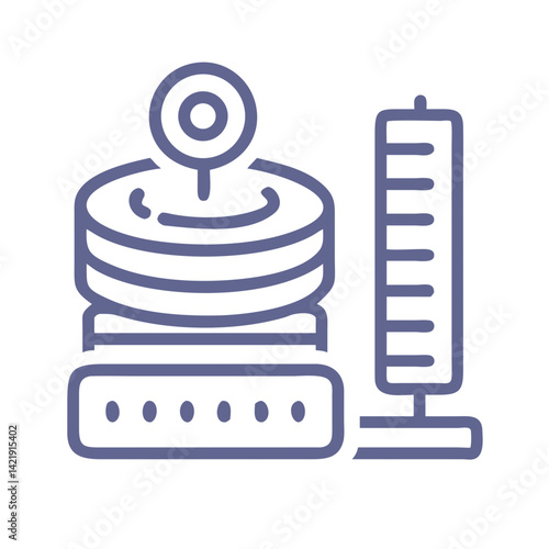 Stacked Discs Icon Representing Mass Measurement and Weighted Calibration Units