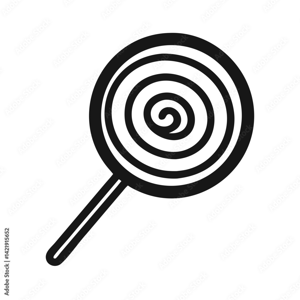 Swirl Lollipop Icon Representing Sweet Candy Treat and Colorful Confectionery Swirl Lollipop Icon Representing Sweet Candy Treat and Colorful Confectionery