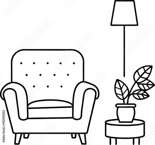 continuous-one-line-interior-with-armchair