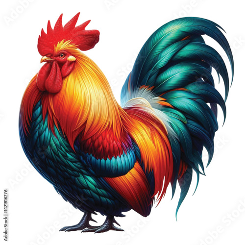 rooster isolated on white background