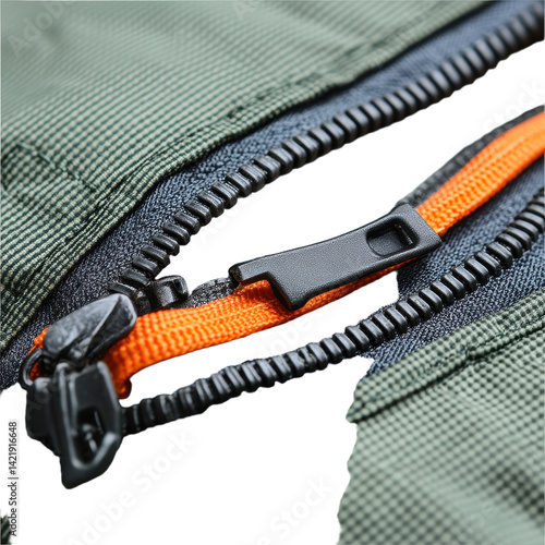ent zipper isolated on transparent background.