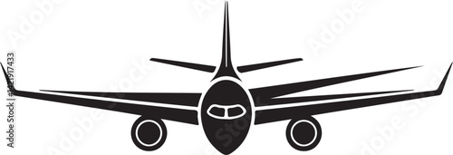 Airplane passenger travel silhouette icon. Aeroplane vector icon aircraft isolated symbol shape