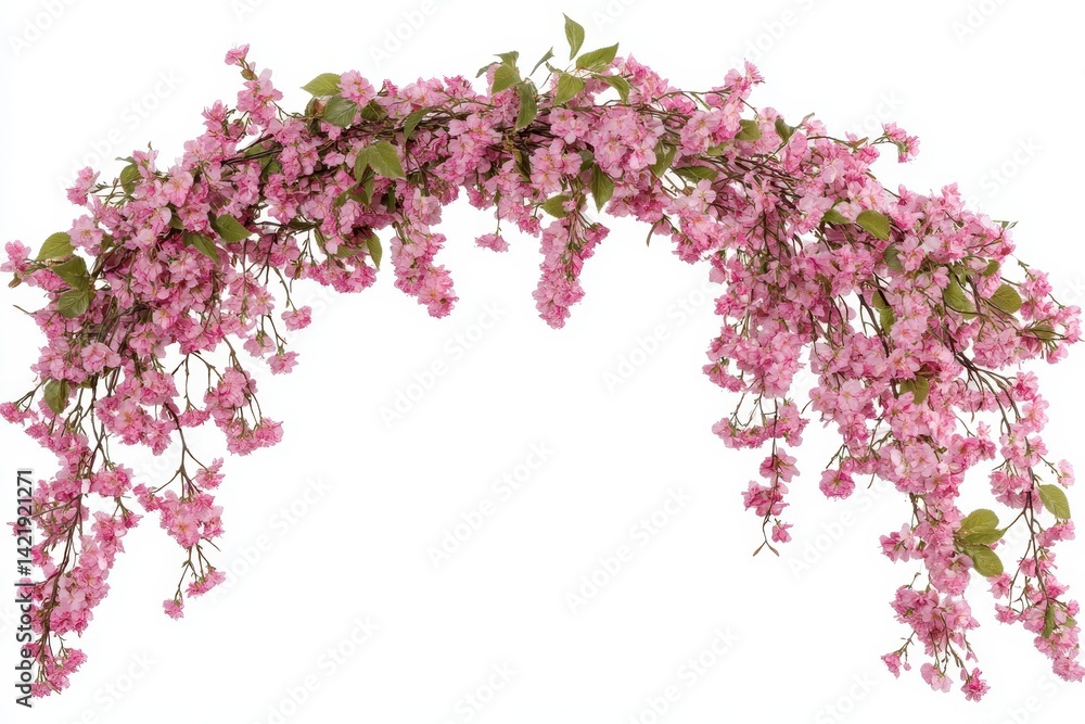 Pink flower garland arch Pink flower garland arch