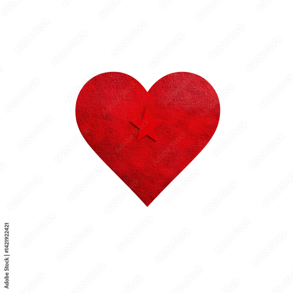 Red Heart with Star - Symbol of Love and Appreciation Red Heart with Star - Symbol of Love and Appreciation