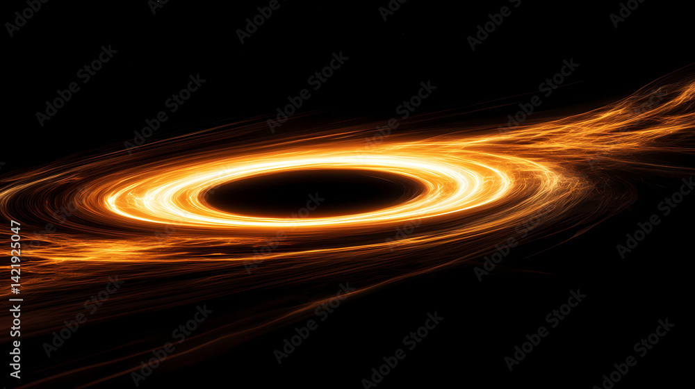 Abstract spacescape, black hole. light warp speed motion blur background. generative ai. Plasma-Woven Warp. Illustration