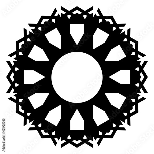 Geometric Form Presented As A Black Outline

