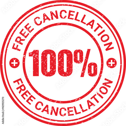 Rubber stamp 100% free cancellation vector template