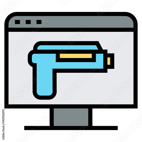 robbery online vector icon