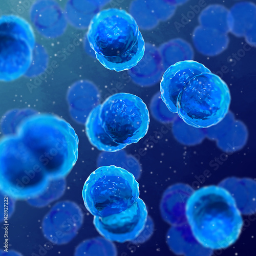 Medical conceptual background, Streptococcus, facultative anaerobic bacteria of the Streptococcaceae family, parasites of humans and animals, 3d rendering