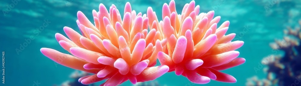 Fototapeta premium Vibrant coral reef exploration underwater paradise photography marine environment colorful viewpoint ocean concept