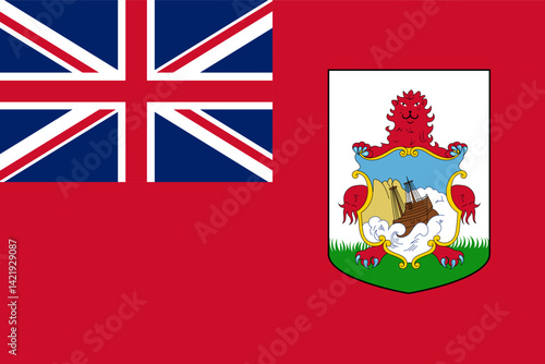 Barmuda Island flag pattern background. Realistic national flag design. Abstract vector template.