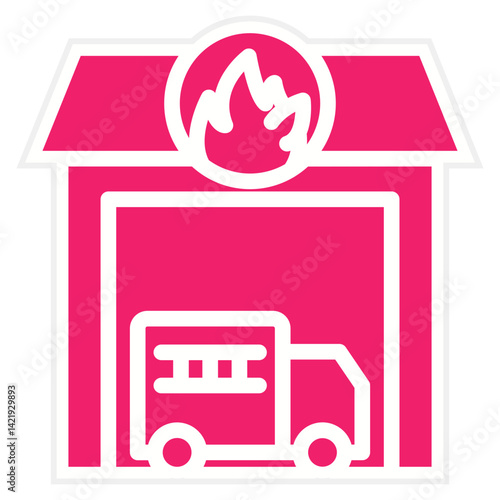 Firefighter Garage Icon Style
