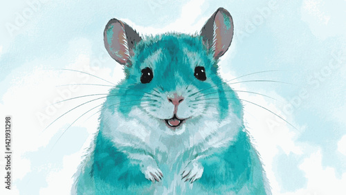 Misty fur chinchilla isolated watercolor vector illustration svg 