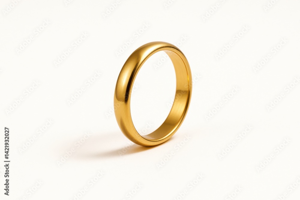 A simple yet elegant golden ring stands alone against a neutral backdrop, symbolizing unity and commitment. Perfect for showcasing love, weddings, and timeless beauty. A simple yet elegant golden ring stands alone against a neutral backdrop, symbolizing unity and commitment. Perfect for showcasing love, weddings, and timeless beauty.