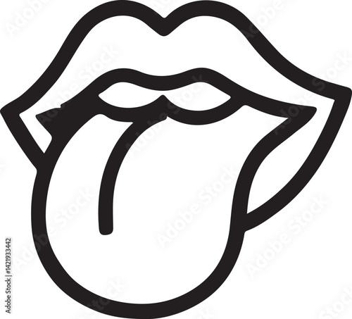Tongue logo icon isolated illustration 