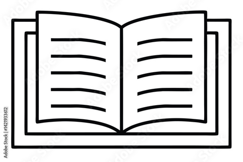  Magazine flat and line icons set Open magazine symbol Vector