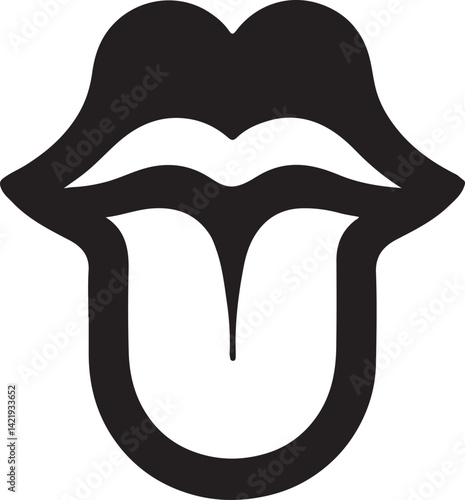 Tongue logo icon isolated illustration 