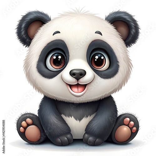 Cute carton panda background white