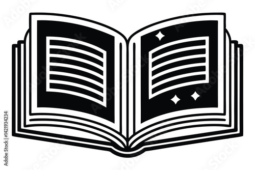  Magazine flat and line icons set Open magazine symbol Vector