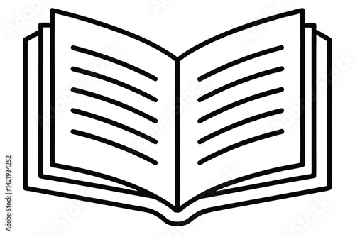  Magazine flat and line icons set Open magazine symbol Vector