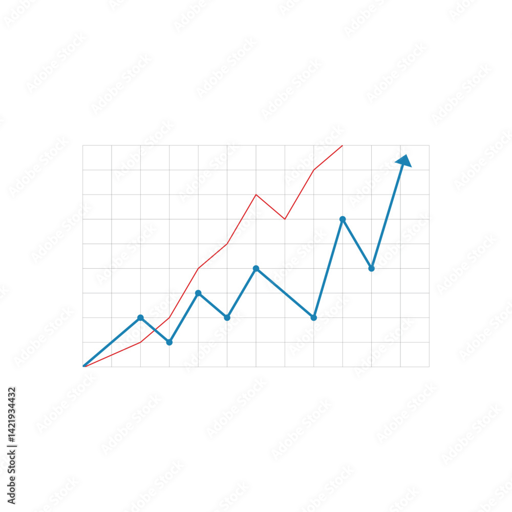 Fototapeta premium graph business profit with background line