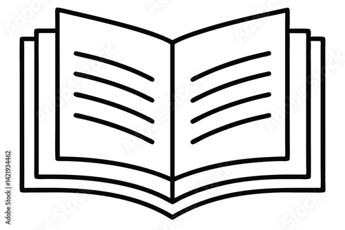  Magazine flat and line icons set Open magazine symbol Vector