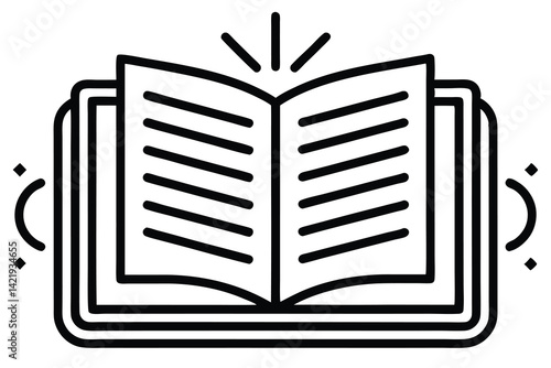  Magazine flat and line icons set Open magazine symbol Vector