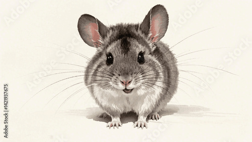 Fluffy waters chinchilla isolated watercolor vector illustration svg 
