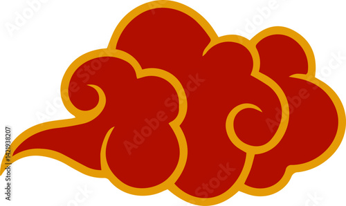 vector illustration of a chinese cloud
