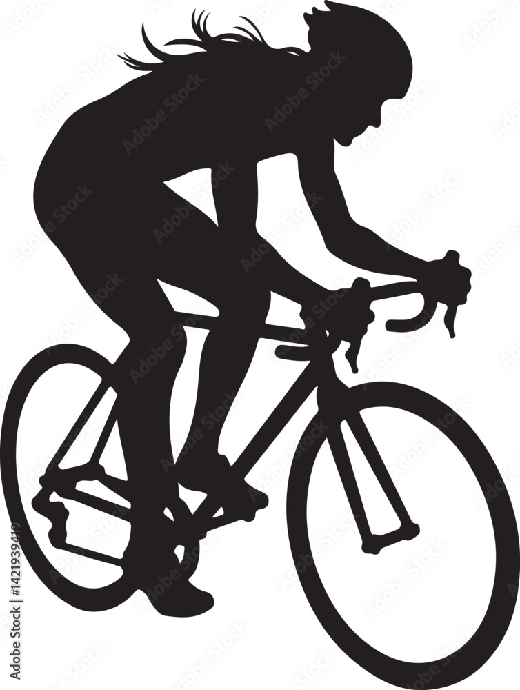 Fototapeta premium Bicycle Vector Silhouette | Bike Clipart SVG | Cycling Graphic DesignMountain & Road Bike Silhouettes | Editable Vector Set for T-Shirts & LogosBicycle SVG Bundle | Vintage & Modern Bike Silhouett