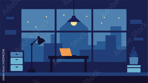 stylish office room with sleek decor